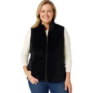 NEW Kiwi Kate XL Black Reversible Fleece Pockets Vest Runs Small See Measurement